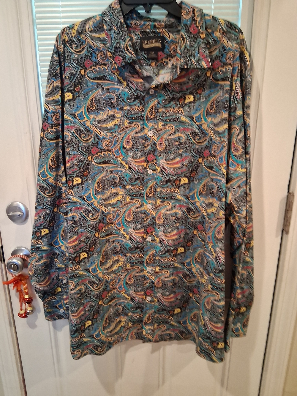 sku315 Cremieux Premium Denim Men’s Multicolor Paisley Long-Sleeve Shirt Size 3X
